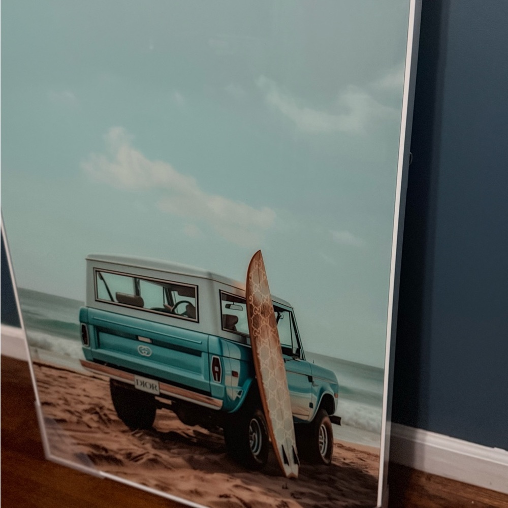 Art Remedy Retro Travel Phothos canvas with frame Clasicc Beach Drive